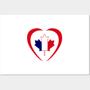 French Canadian Multinational Patriot Flag Series (Heart) Posters and Art